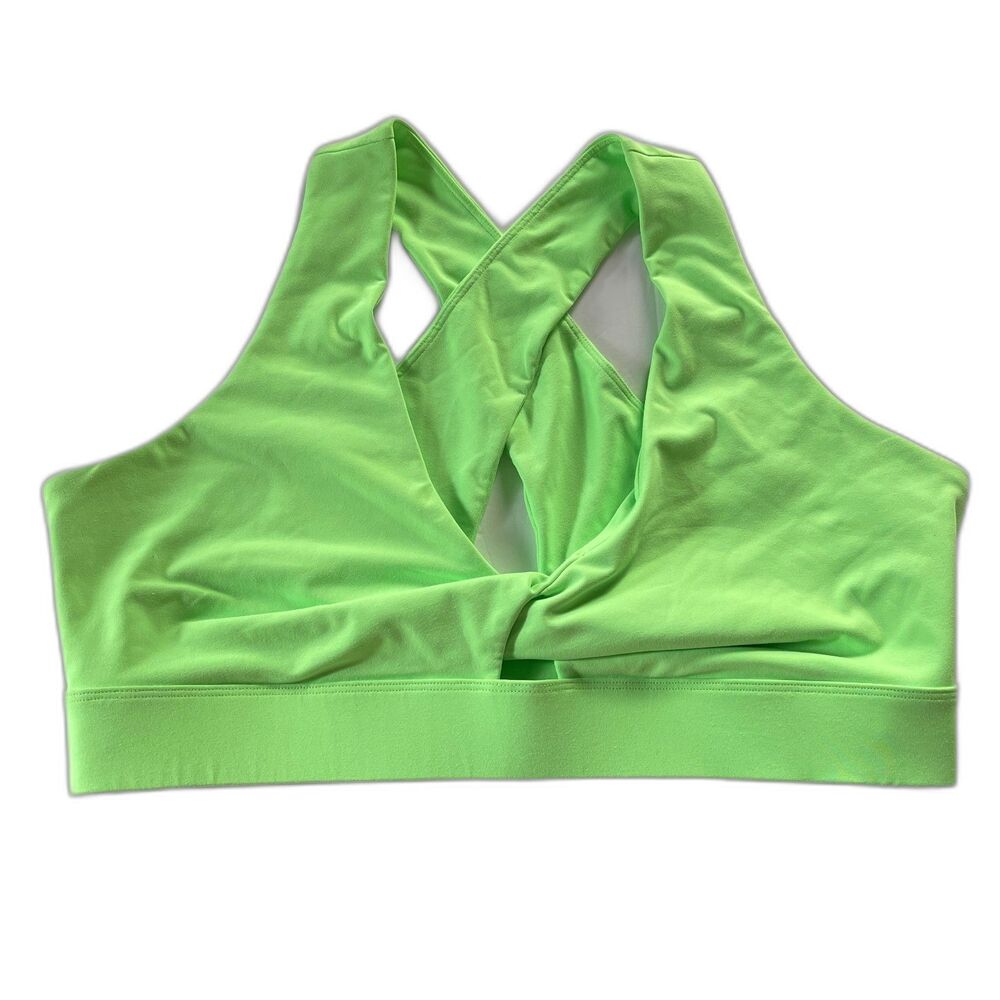 Fabletics Oasis Twist Sports Bra 2X Mint Glow Neon, Size 2X, Excellent Condition